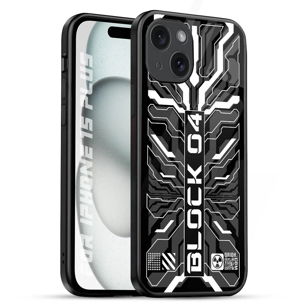 Monochrome Magic Glass Case for iPhone 15 Plus Smooth Layer Texture