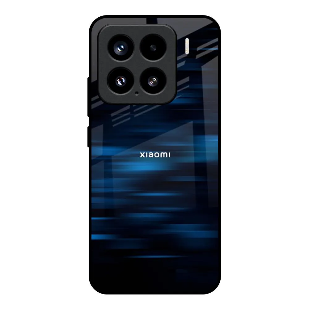 Blue Rough Abstract Glass Case for Mi 15 5G Fashion Look