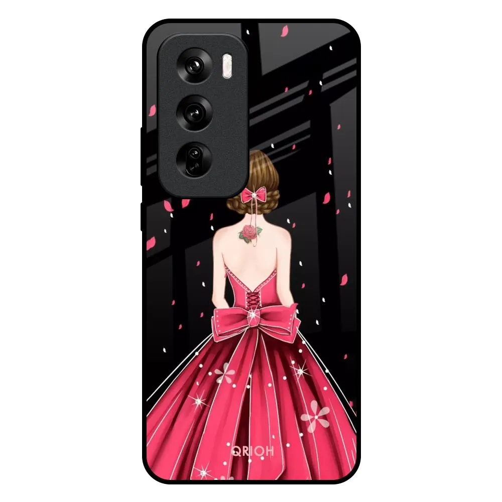 Fashion Princess Glass Case for Oppo Reno 12 Pro 5G Matte Shield Layer Protective Gear