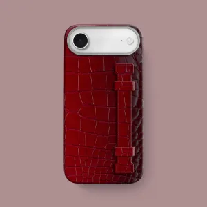 Slim Fitment Creative Pattern Handle Case 1/1 Velvet For iPhone 17 Air In Himalayan Crocodile