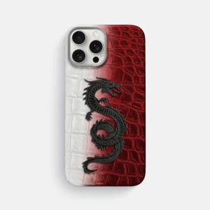 Elegant Appearance Classic Case With Carbon Dragon For iPhone 16 Pro Max In Himalayan Crocodile