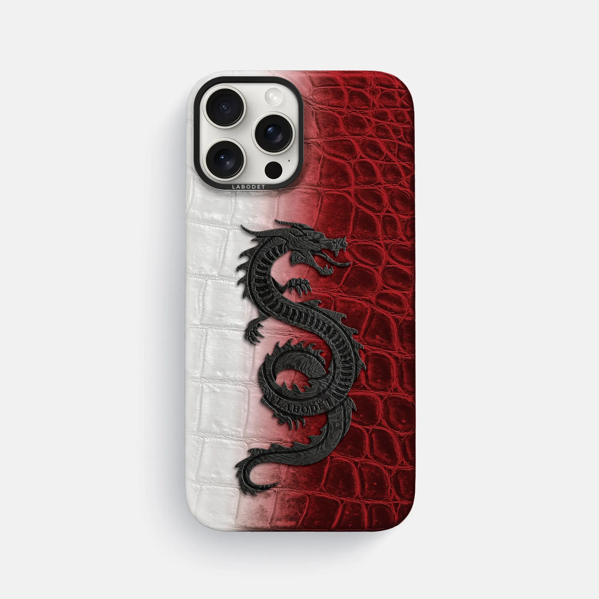 Marble Texture Artistic Design Classic Case With Carbon Dragon For iPhone 16 Pro Max In Himalayan Crocodile