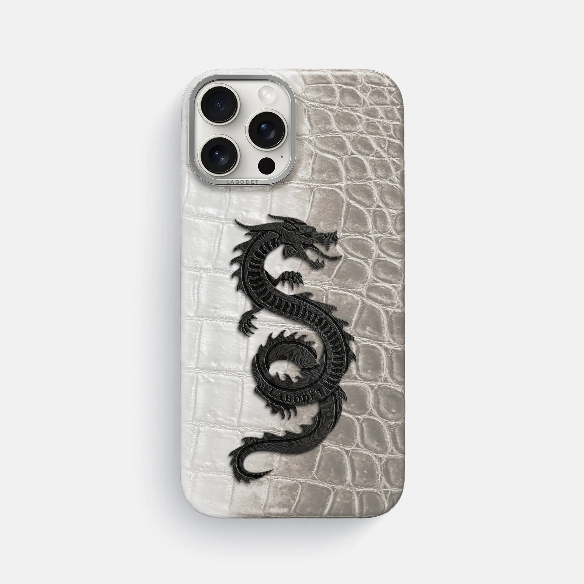 Resistant Layer Classic Case With Carbon Dragon For iPhone 16 Pro Max In Himalayan Crocodile