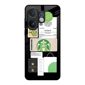 Long Lasting Modern Surface Design Coffee Latte Glass Case for Vivo V60 5G