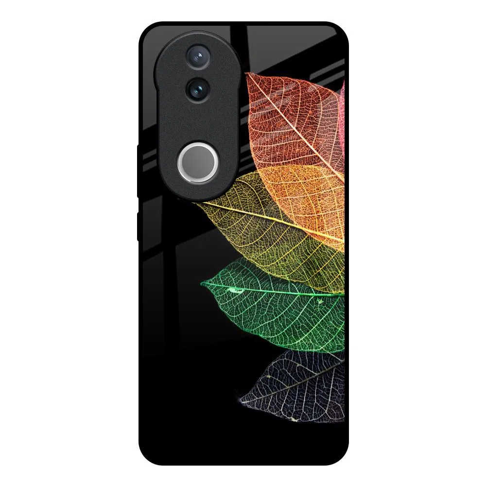 Comfort Detail Tactile Feel Colorful Leaves Glass Case for IQOO Z10R 5G