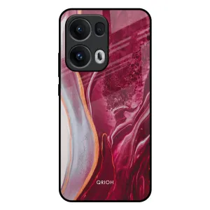 Polished Texture Finish Crimson Ruby Glass Case for Oppo Reno13 Pro 5G