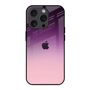 Purple Gradient Glass case for iPhone 15 Pro Trendy Texture Finish Flexible Edge Texture