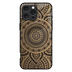 Soft Design Luxury Mandala Glass Case for iPhone 16 Pro Max