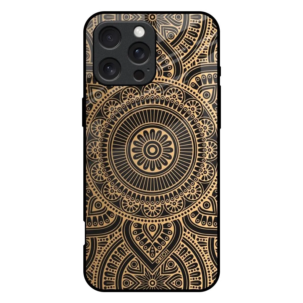 Soft Design Luxury Mandala Glass Case for iPhone 16 Pro Max