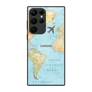Fly Around The World Glass Case for Samsung Galaxy S22 Ultra 5G Rugged Grip