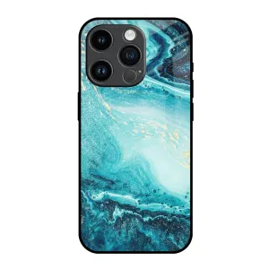 Sea Water Glass Case for iPhone 14 Pro Fashion Texture