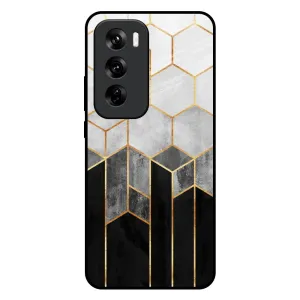 Smooth Fit Tricolor Pattern Glass Case for Oppo Reno 12 5G