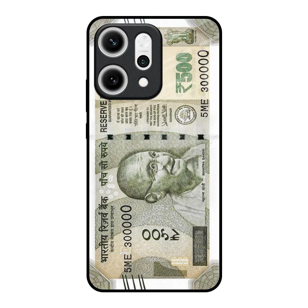 Casual Design Luxury Edge Texture Cash Mantra Glass Case for Oppo Reno14 5G