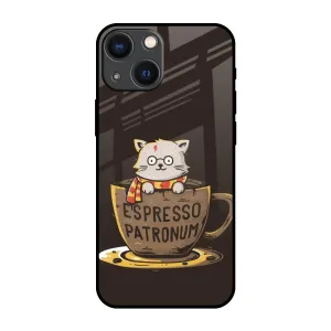 Tea With Kitty Glass Case For iPhone 14 Plus Smooth Touch Durable Build Quality