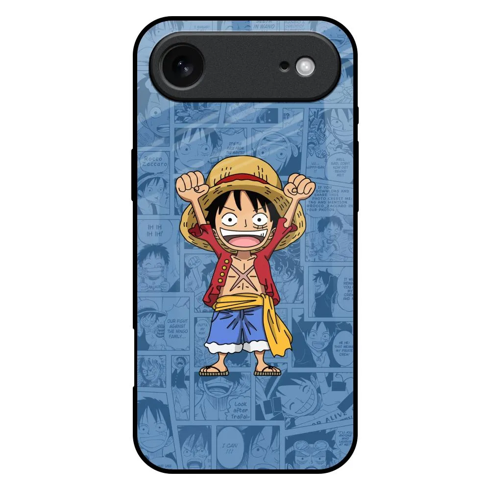 Chubby Anime Glass Case for iPhone 17 Air Marble Pattern