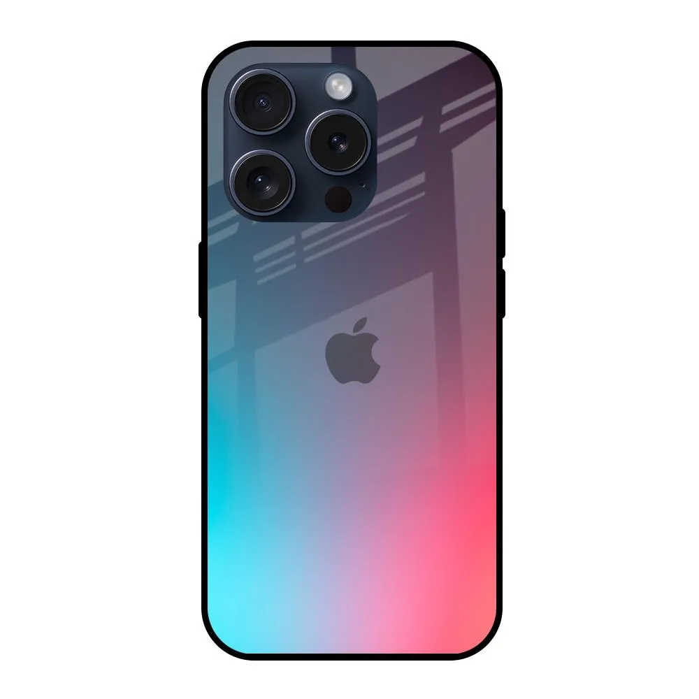 Rainbow Laser Glass Case for iPhone 15 Pro Grip Enhanced