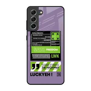 Run & Freedom Glass Case for Samsung Galaxy S21 FE 5G Desk Companion Modern Accent