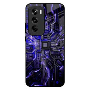 Techno Color Pattern Glass Case For Oppo Reno 12 Pro 5G Comfort Texture Finish Luxury Texture Design