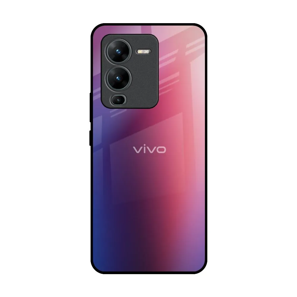 Comfort Fit Modern Design Multi Shaded Gradient Glass Case for Vivo V25 Pro