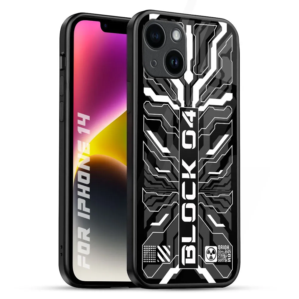 Monochrome Magic Glass Case for iPhone 14 Wireless Compatible Fashion Design