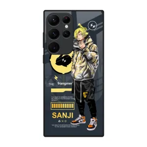 Cool Sanji Glass Case for Samsung Galaxy S22 Ultra 5G Tactile Buttons