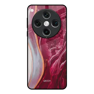 Crimson Ruby Glass Case for Oppo Find x8 Pro Fashionable Texture Anti Slip