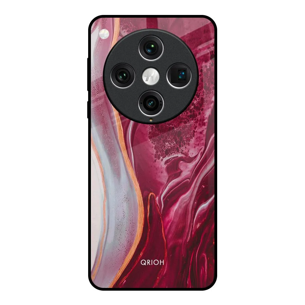 Crimson Ruby Glass Case for Oppo Find x8 Pro Fashionable Texture Anti Slip