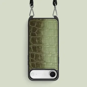 Crossbody Sport Case Celadon Green For iPhone 17 Air In Himalayan Crocodile Waterproof Design
