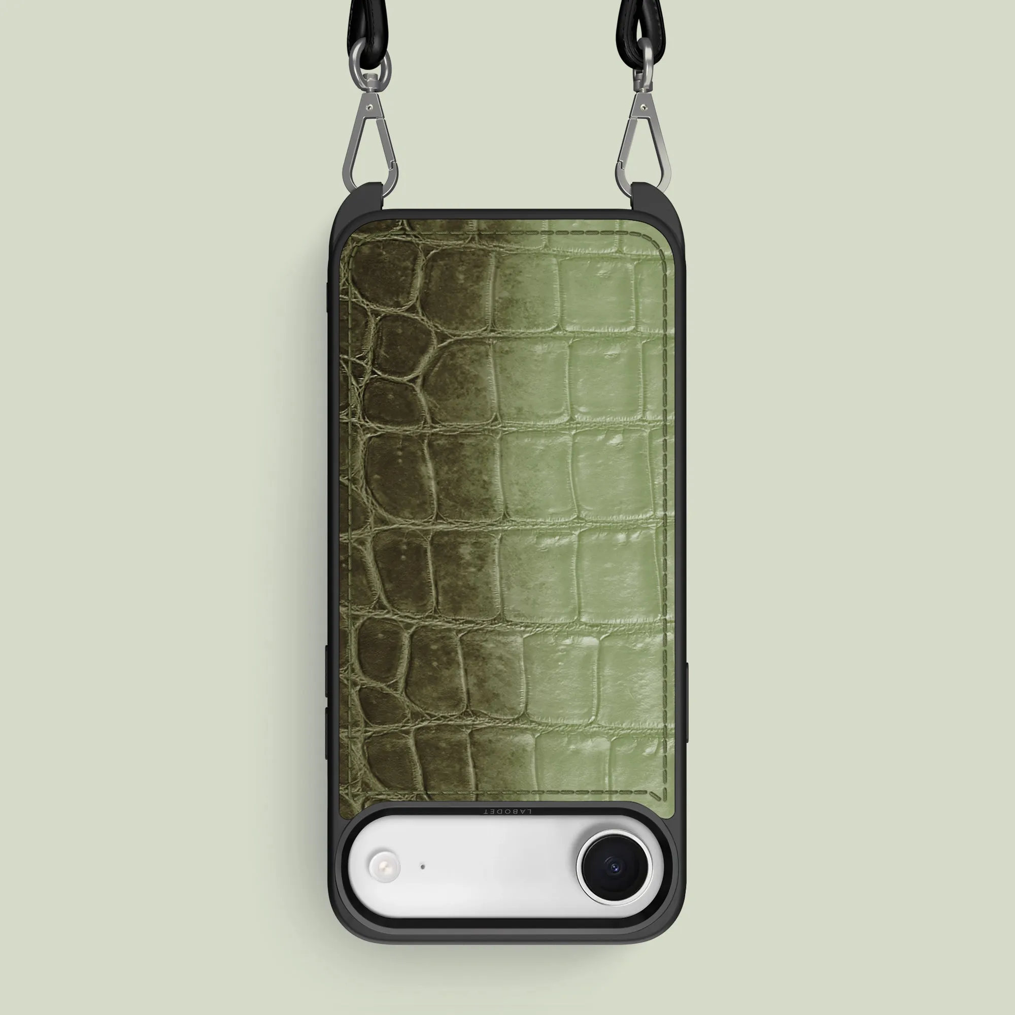 Crossbody Sport Case Celadon Green For iPhone 17 Air In Himalayan Crocodile Waterproof Design