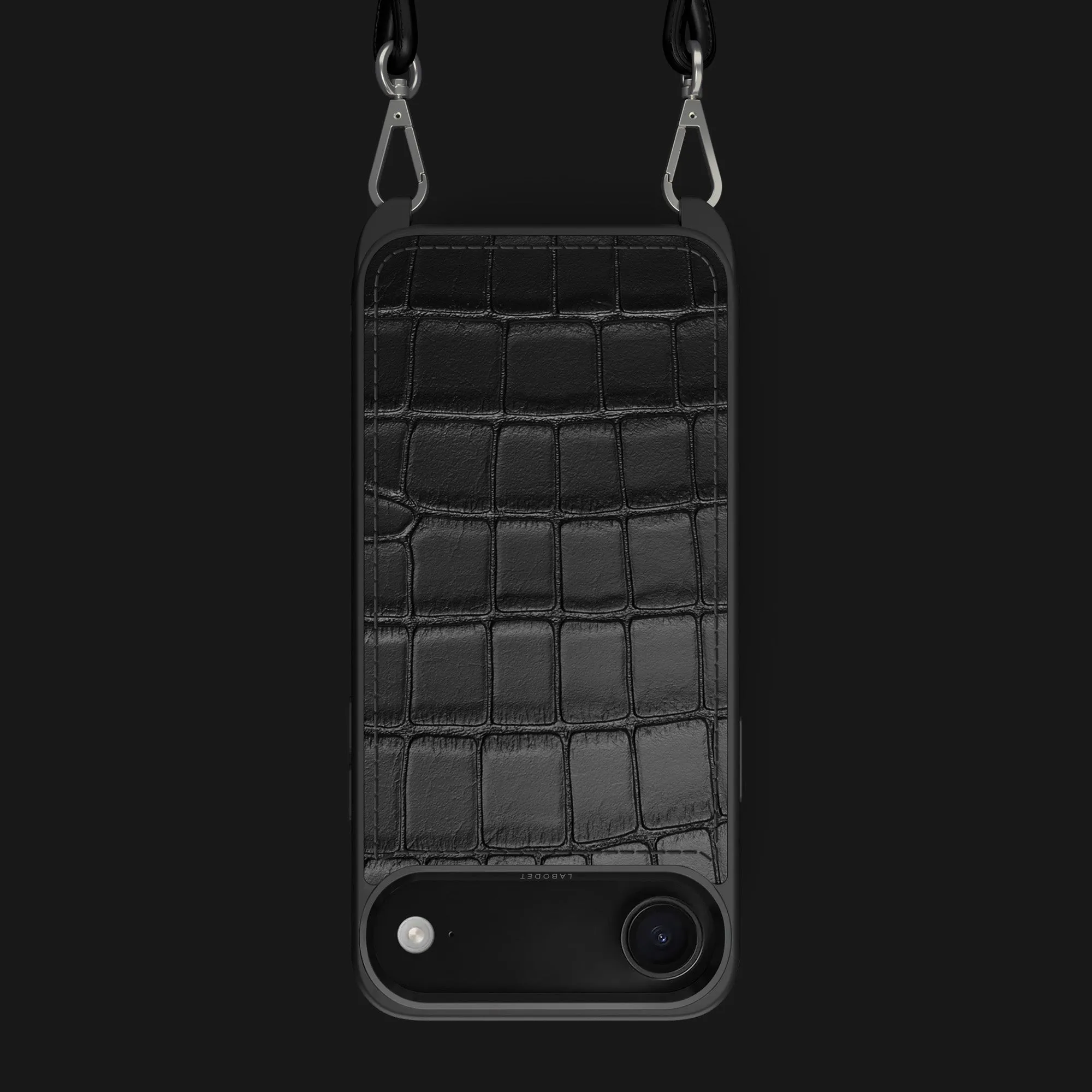 Sleek Surface Soft Protection Layer Crossbody Sport Case Edition Black For iPhone 17 Air In Alligator