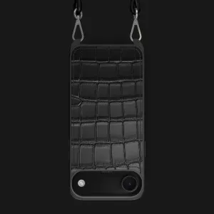 Sleek Surface Soft Protection Layer Crossbody Sport Case Edition Black For iPhone 17 Air In Alligator