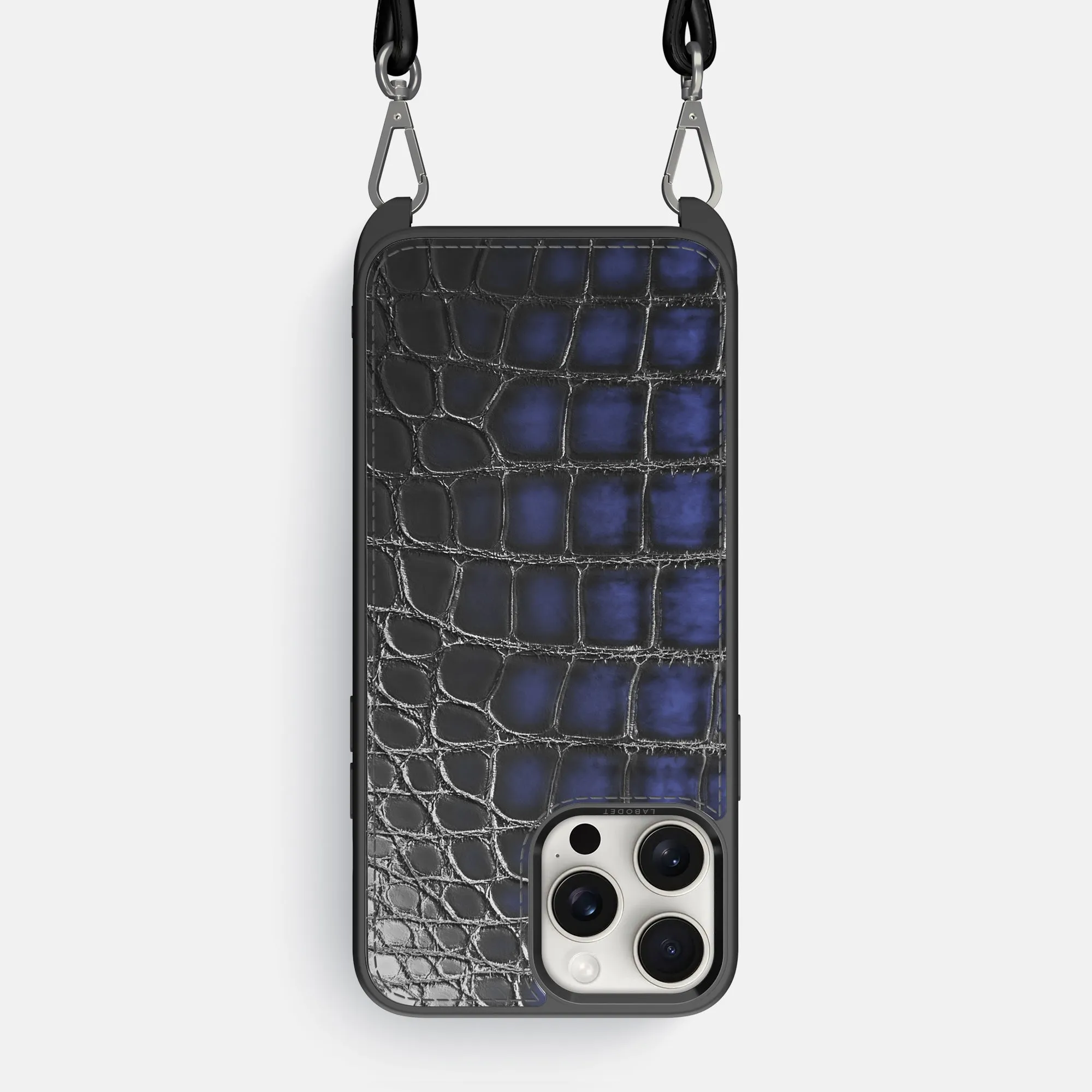 Crossbody Sport Case For iPhone 16 Pro Max In Patina Alligator Comfort Shape