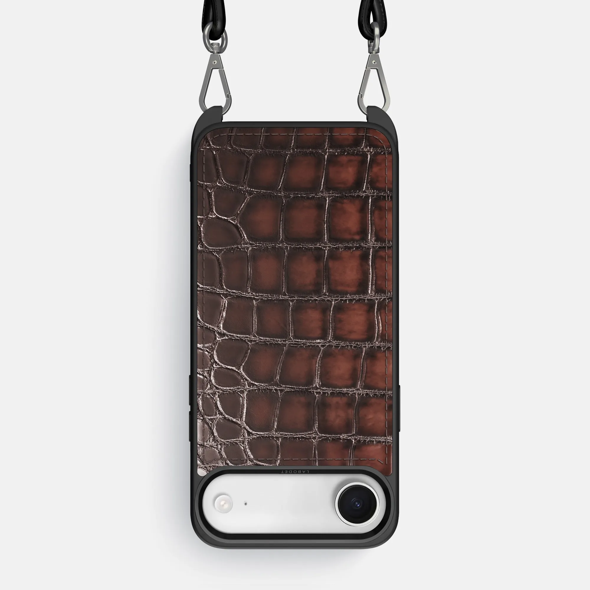 Rugged Frame Design Protective Form Crossbody Sport Case For iPhone 17 Air In Patina Alligator