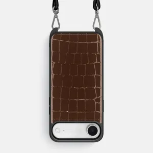 Crossbody Sport Case For iPhone 17 Air In Shiny Alligator Sleek Guard