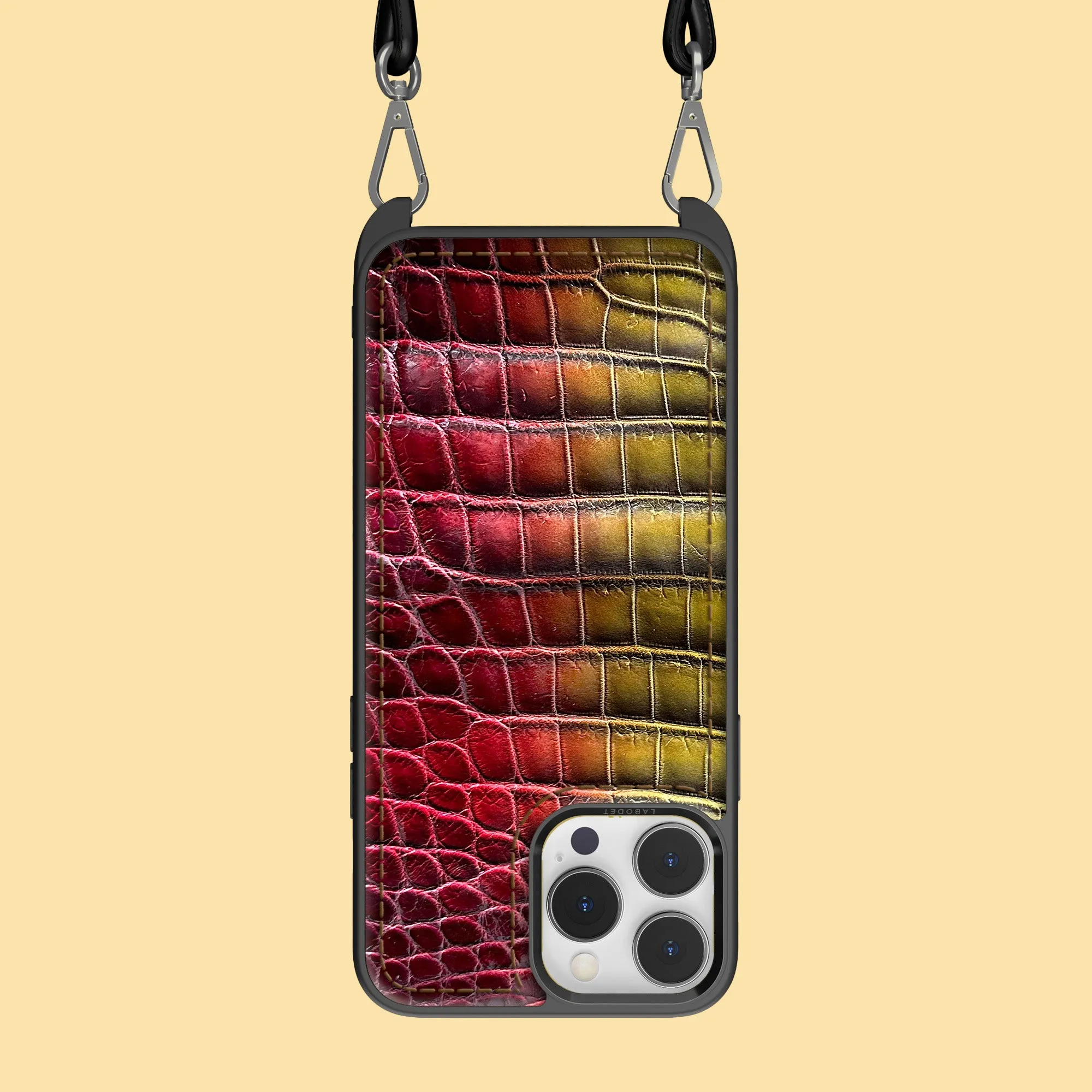 Protective Layering Crossbody Sport Case Sunset For iPhone 16 Pro Max In Alligator