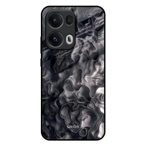 Polished Finish Texture Comfort Edge Layer Cryptic Smoke Glass Case for Oppo Reno13 Pro 5G