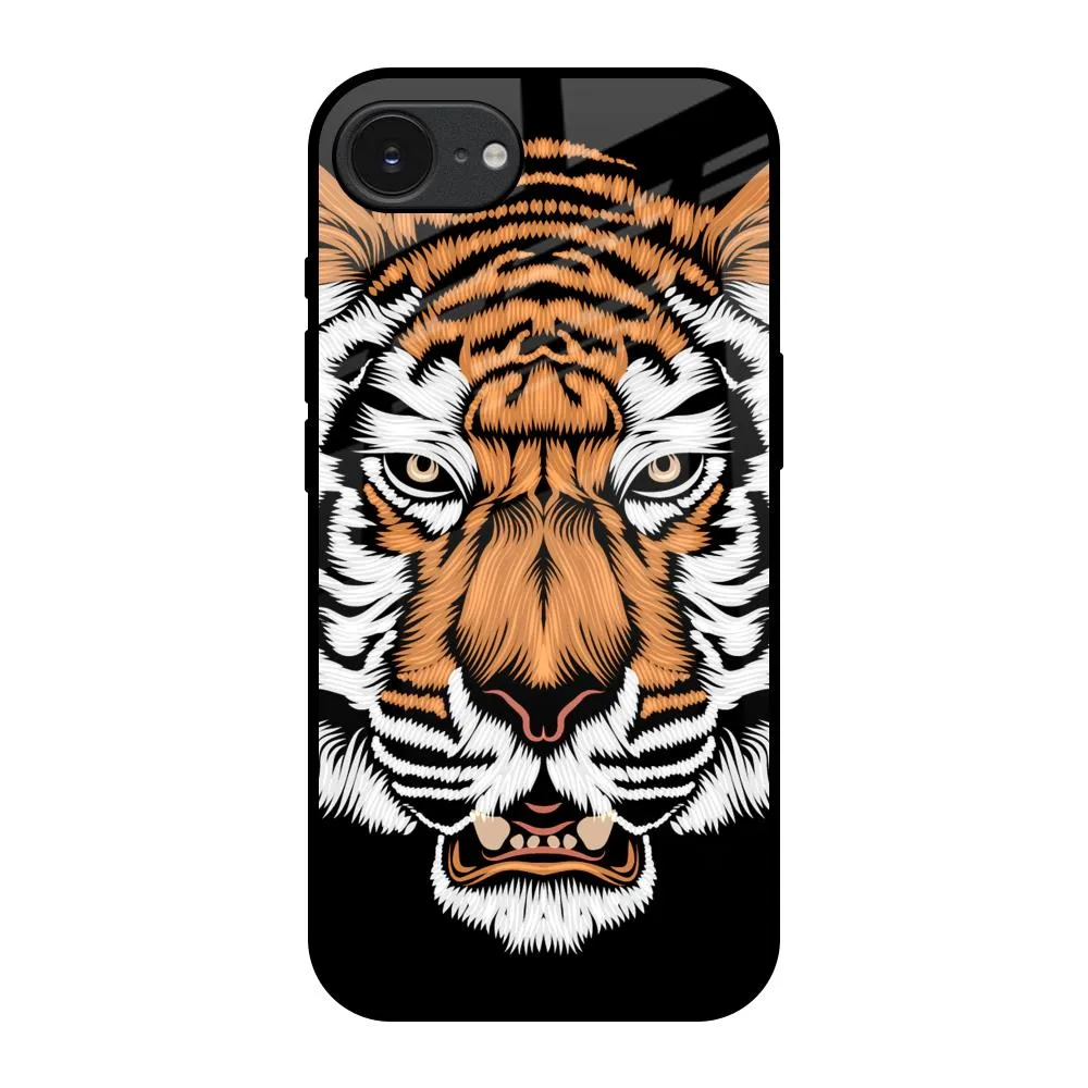 Angry Tiger Glass Case For Apple iPhone 16e Soft Layer