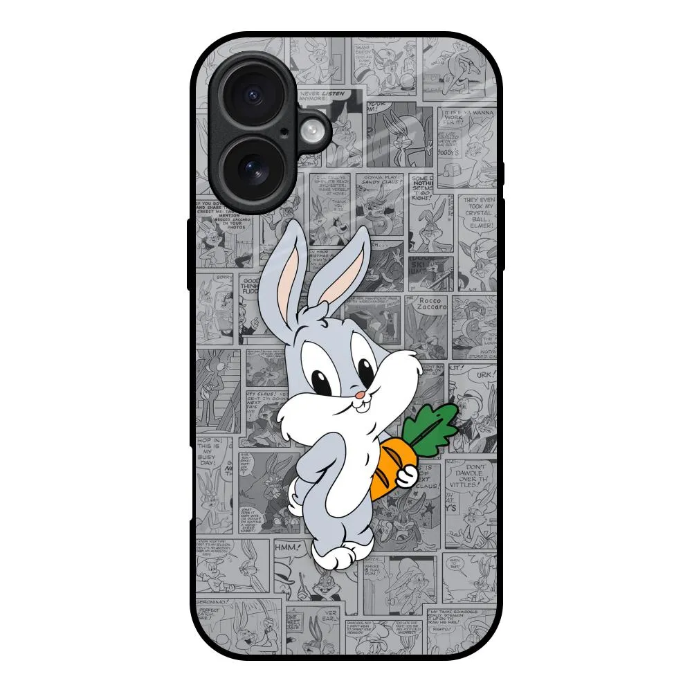 Unisex Design Cute Baby Bunny Glass Case for iPhone 17