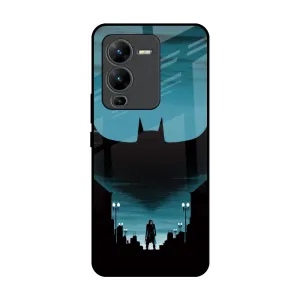 Cyan Bat Glass Case for Vivo V25 Pro Shock Frame Strong Shell