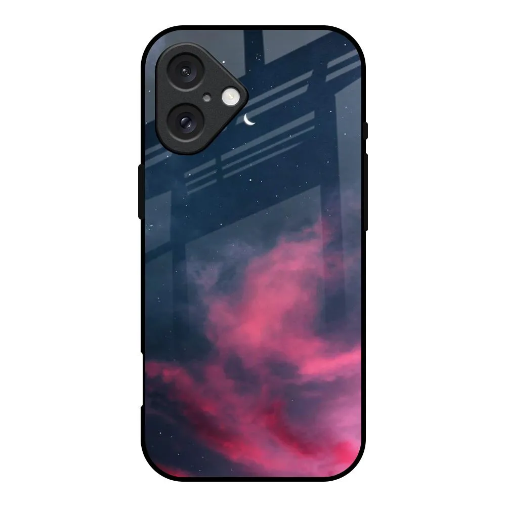 Moon Night Glass Case For iPhone 16 TPU Material