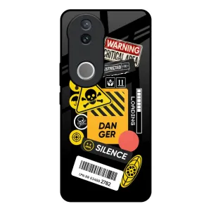 Easy Access Premium Feel Danger Signs Glass Case for IQOO Z10R 5G