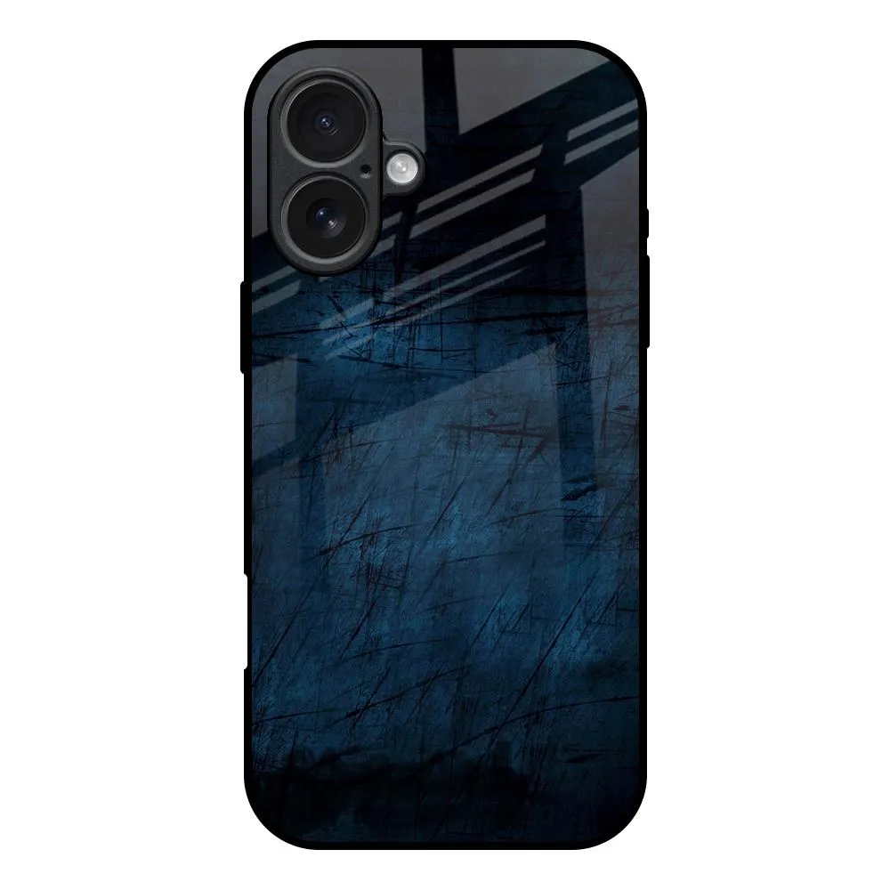 Dark Blue Grunge Glass Case for iPhone 17 Soft Touch Work Essentials