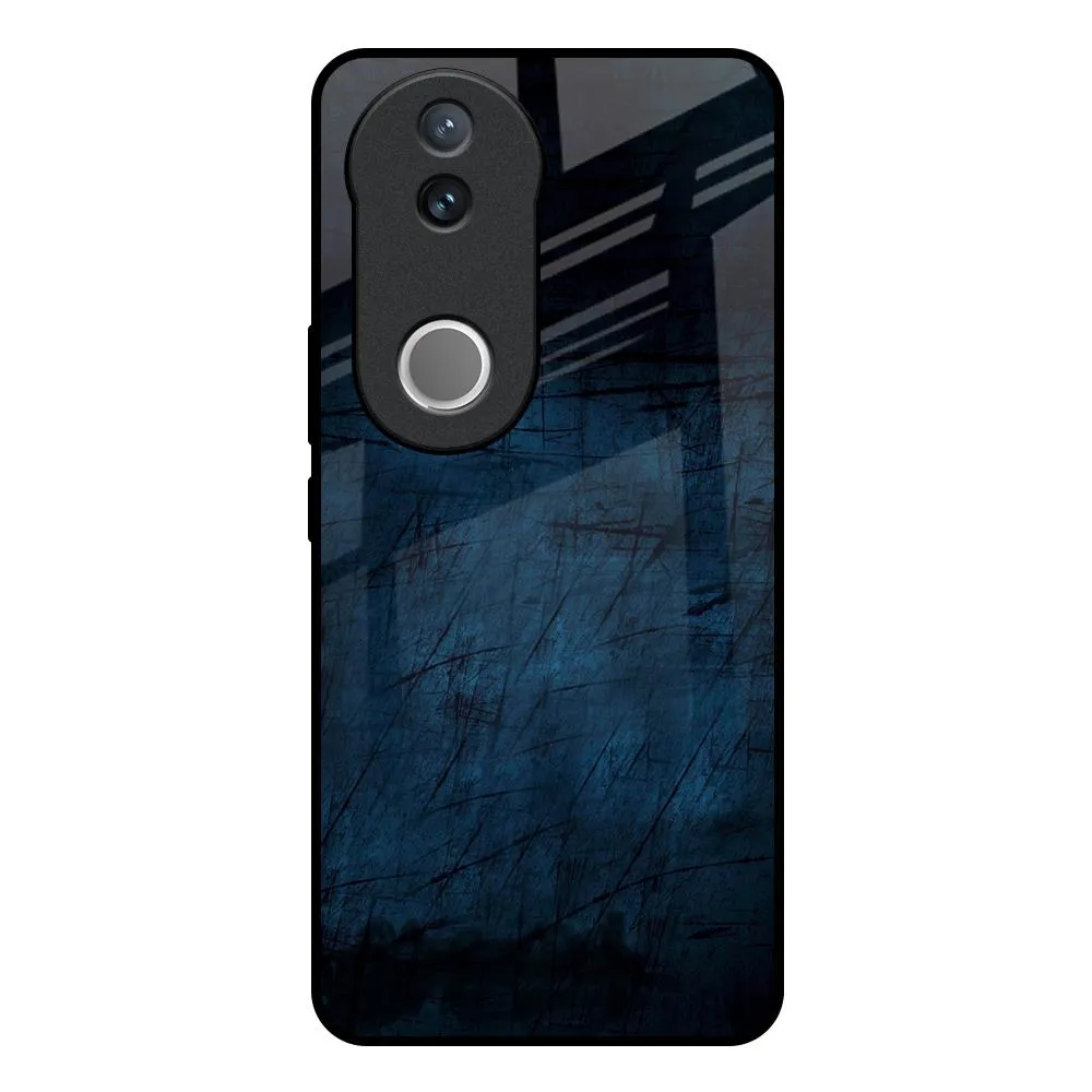 Artistic Design Dark Blue Grunge Glass Case for IQOO Z10R 5G