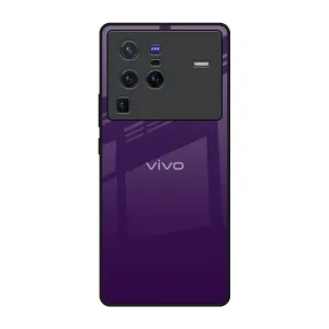 Textured Detail Trendy Look Dark Purple Glass Case for Vivo X80 Pro 5G