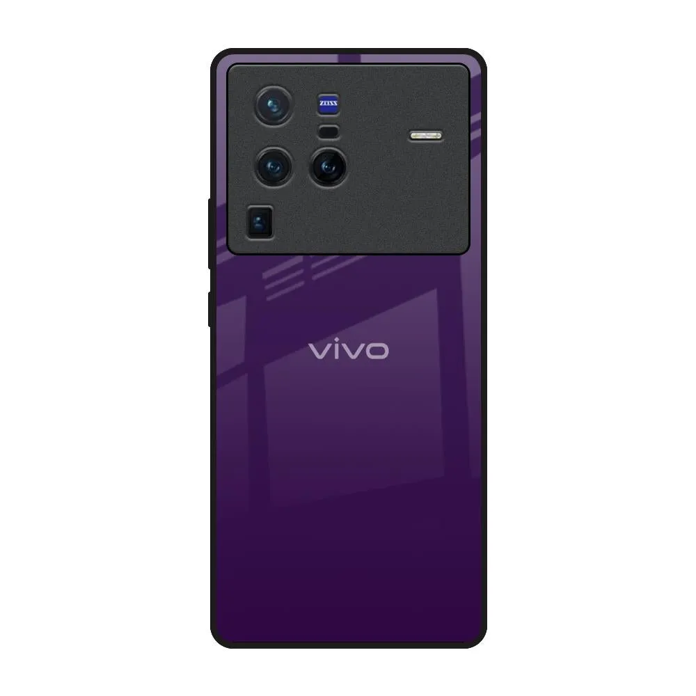 Textured Detail Trendy Look Dark Purple Glass Case for Vivo X80 Pro 5G