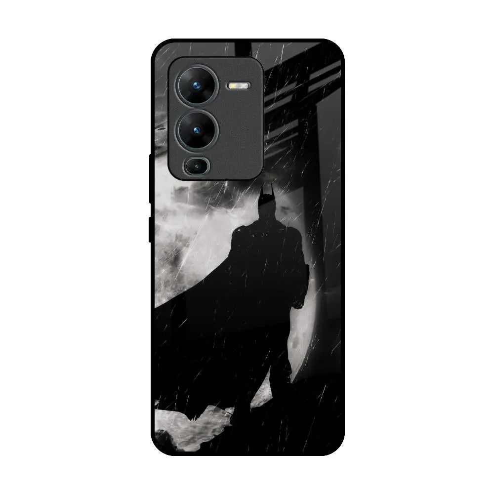 Soft Finish Layer Minimal Build Texture Dark Warrior Hero Glass Case for Vivo V25 Pro