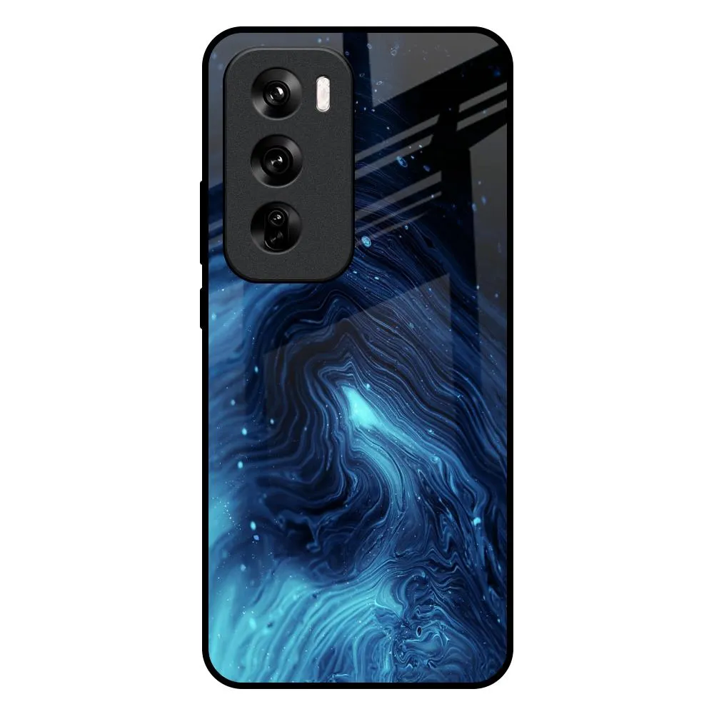 Modern Grip Texture Dazzling Ocean Gradient Glass Case For Oppo Reno 12 5G
