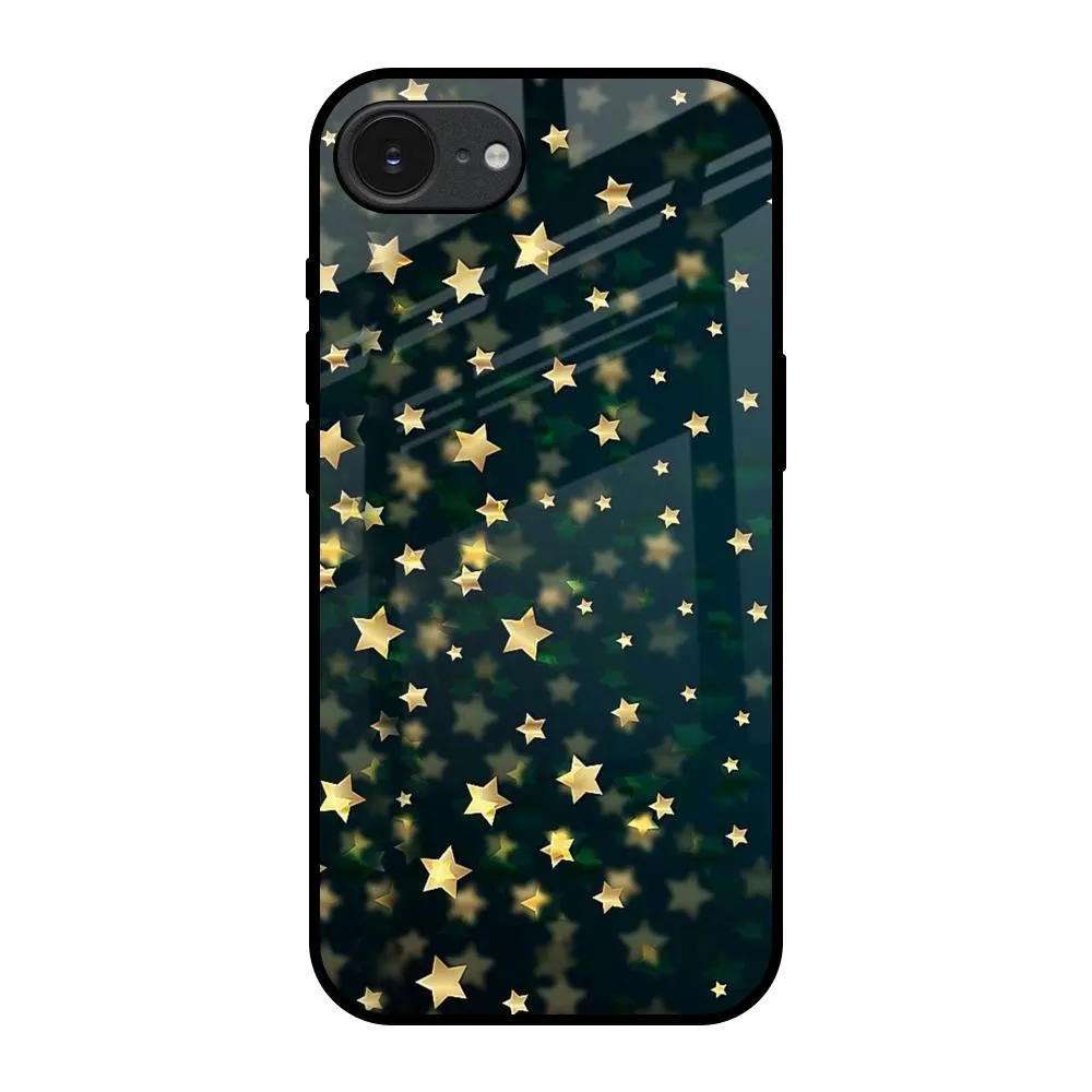 Simple Finish Dazzling Stars Glass Case For Apple iPhone 16e