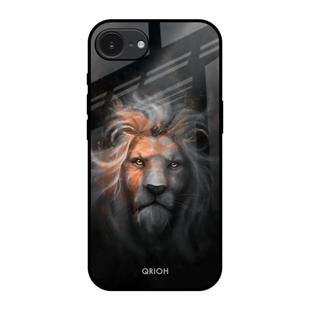 Devil Lion Glass Case for Apple iPhone 16e Modern Pattern Style