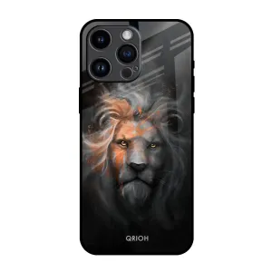 Devil Lion Glass Case for iPhone 14 Pro Max Elegant Layer Texture